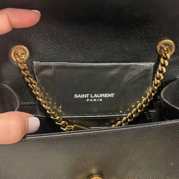 KATE SMALL CHAIN BAG IN GRAIN DE POUDRE EMBOSSED LEATHER - Picture 5 of 6